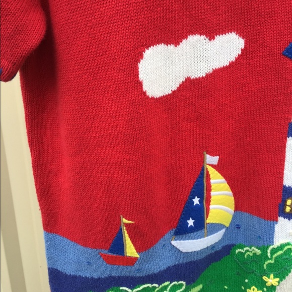 QUACKER FACTORY RED BEACH LIGHTHOUSE SWEATER - Picture 8 of 8